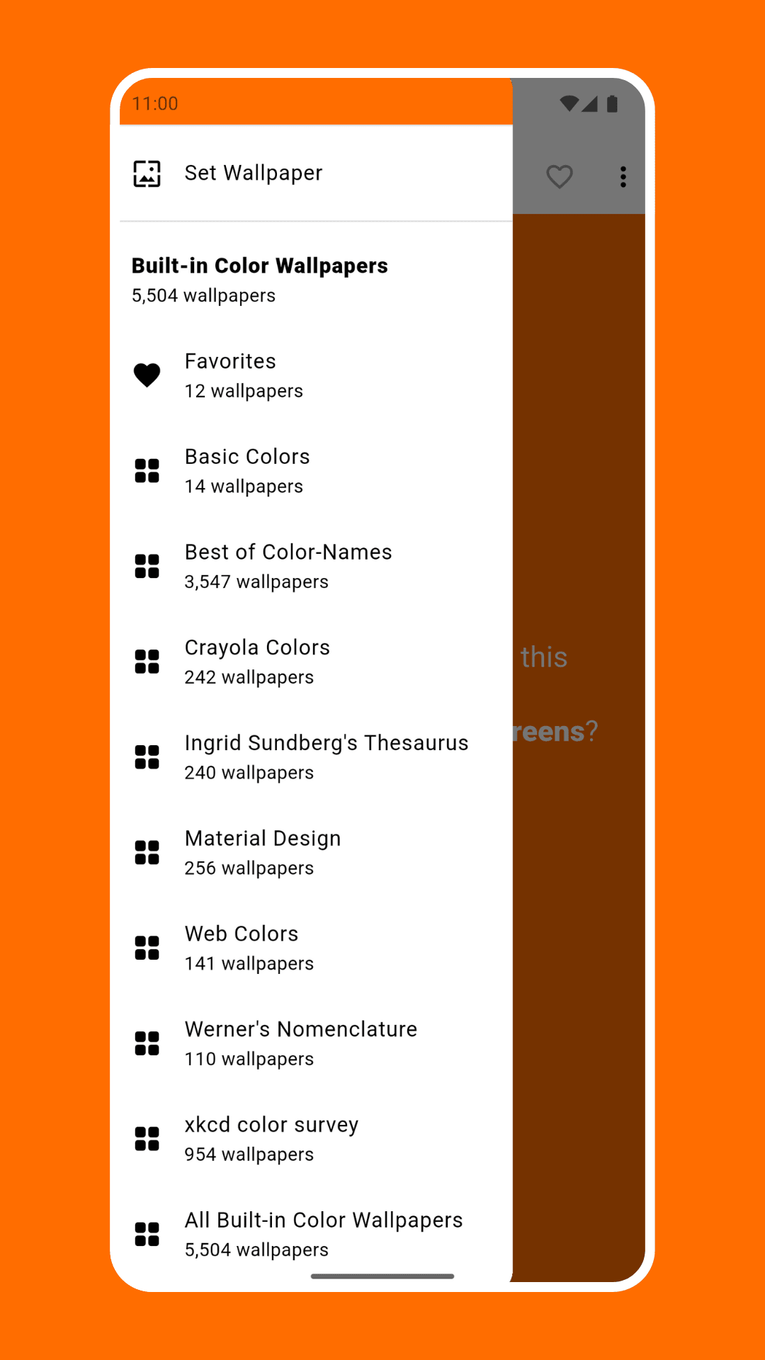 RGB Color Wallpaper Pro Android Screenshot: Thousands of built-in wallpapers