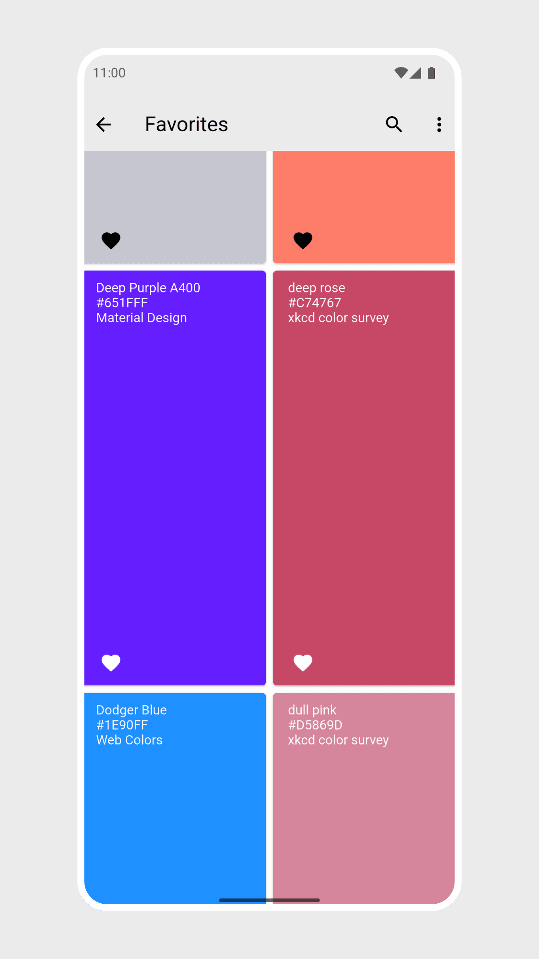 RGB Color Wallpaper Pro Android Screenshot: Save and organize your favorites