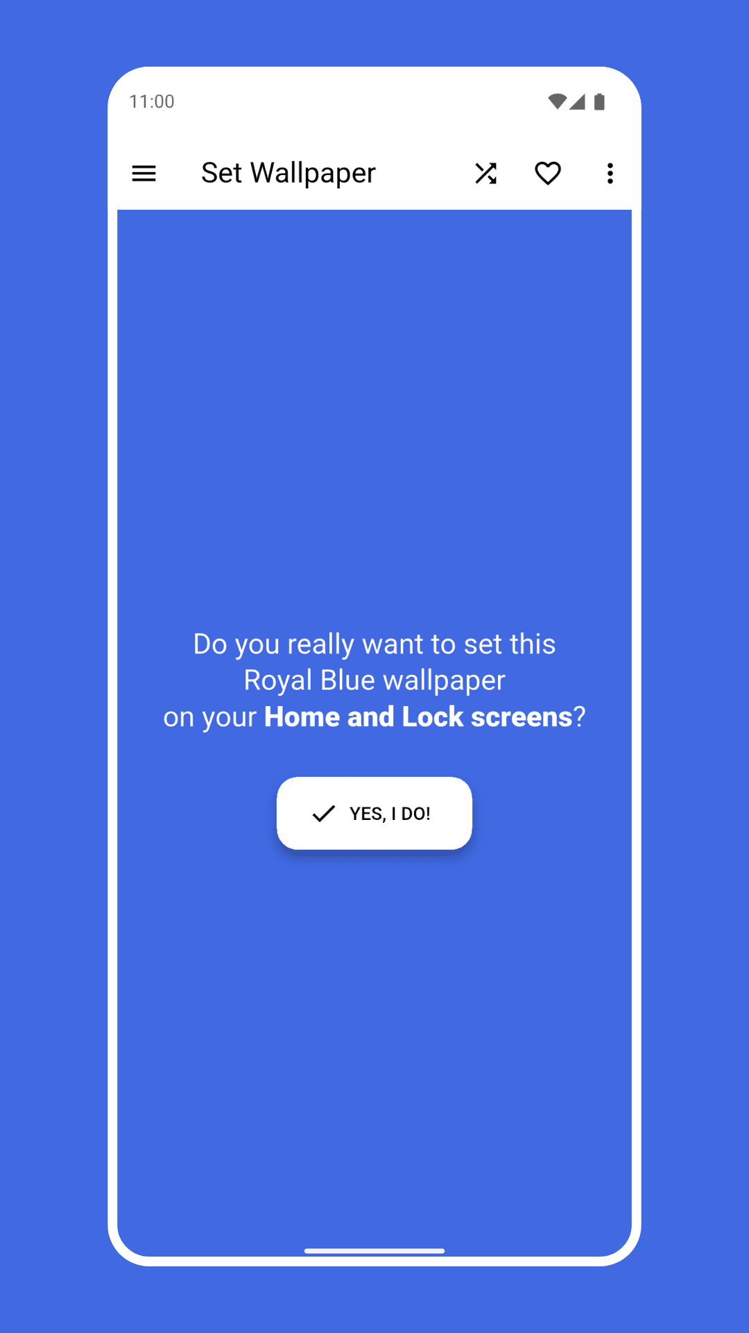 RGB Color Wallpaper Pro Android Screenshot: Color wallpapers with one tap