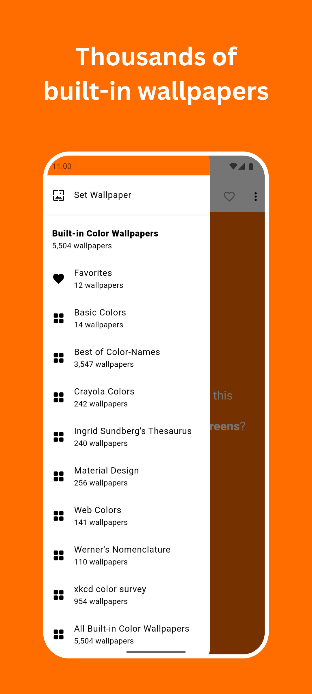 RGB Color Wallpaper Pro Android Screenshot: Thousands of built-in wallpapers