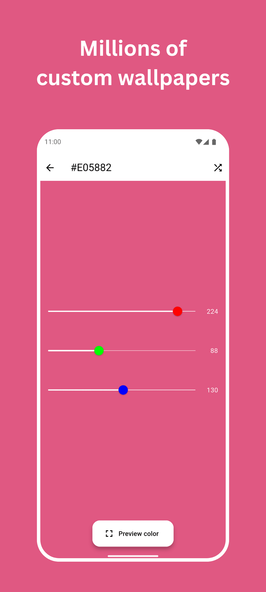 RGB Color Wallpaper Pro Android Screenshot: Millions of custom wallpapers