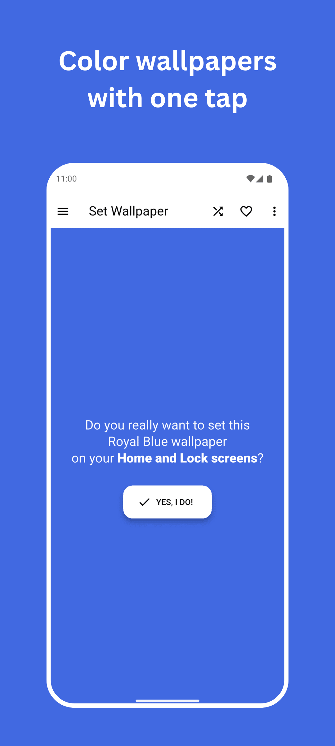 RGB Color Wallpaper Pro Android Screenshot: Color wallpapers with one tap