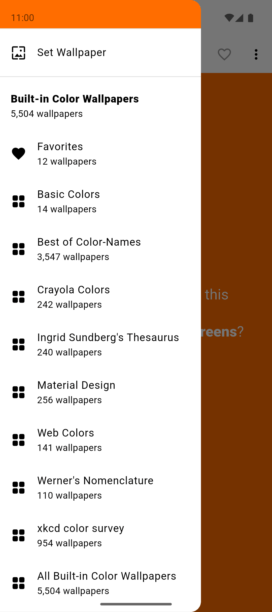 RGB Color Wallpaper Pro Android Screenshot: Thousands of built-in wallpapers