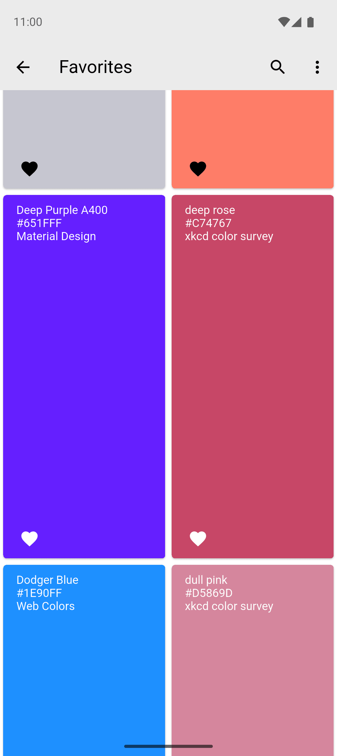 RGB Color Wallpaper Pro Android Screenshot: Save and organize your favorites